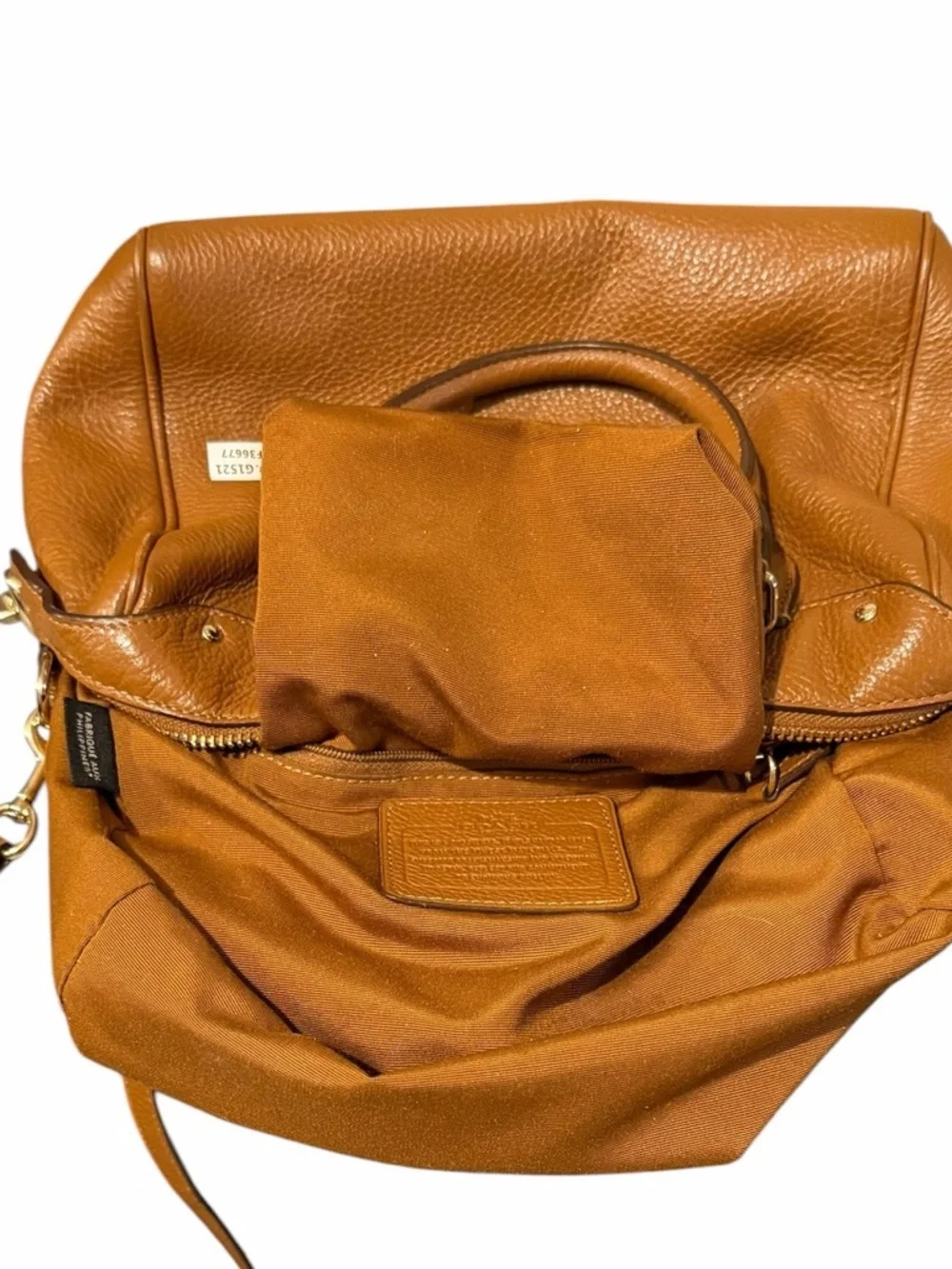 Coach Mini Bennett Satchel Pebbled Leather Caramel Brown Crossbody Strap VGC
